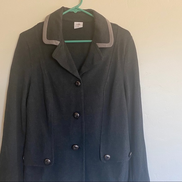 CAbi Gray Crew Blazer Jacket Charcoal Ponte Knit - Picture 2 of 8